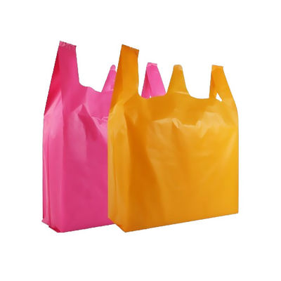 Kalite  30μm Heavy Duty Plastic Vest Carrier Bags LDPE For Restaurants Fabrika