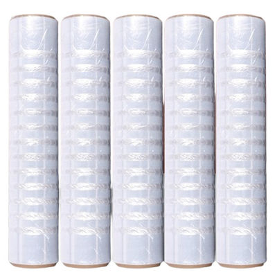 Şeffaf havalandırılmış LDPE germe filmi 420mm x 1200m Pre Stretch Palet Wrap