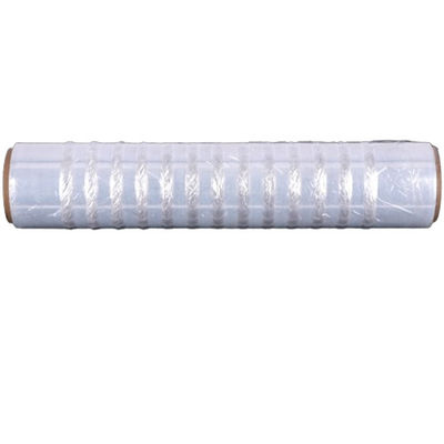 Şeffaf havalandırılmış LDPE germe filmi 420mm x 1200m Pre Stretch Palet Wrap