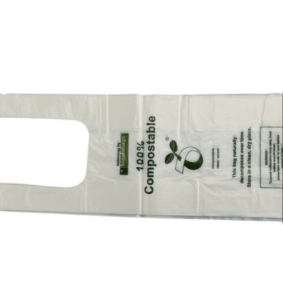 Gıda malzemeleri için tekrar kullanılabilir plastik biyolojik parçalanabilir alışveriş torbaları Beyaz Yeşil Renk