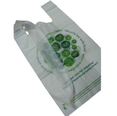 Gıda malzemeleri için tekrar kullanılabilir plastik biyolojik parçalanabilir alışveriş torbaları Beyaz Yeşil Renk