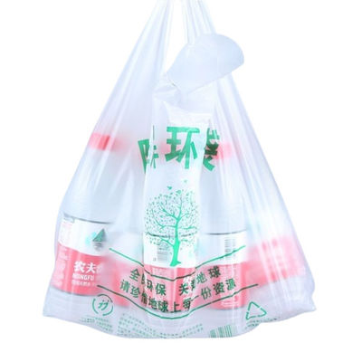Beyaz Yeşil Biyodegradable Alışveriş Çantaları Tekrar Kullanılabilir Biyodegradable Plastik Gıda Çantaları