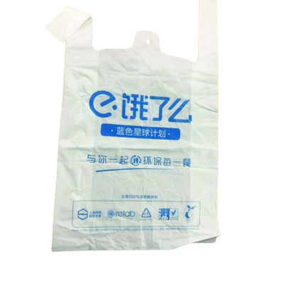 Gıda malzemeleri için tekrar kullanılabilir plastik biyolojik parçalanabilir alışveriş torbaları Beyaz Yeşil Renk